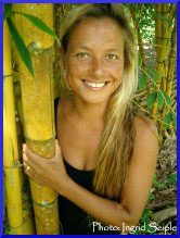 women's surf school yoga instructor amy's portrait in costa rica